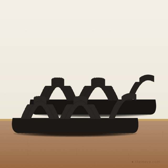 Two-strap Sandal — Black